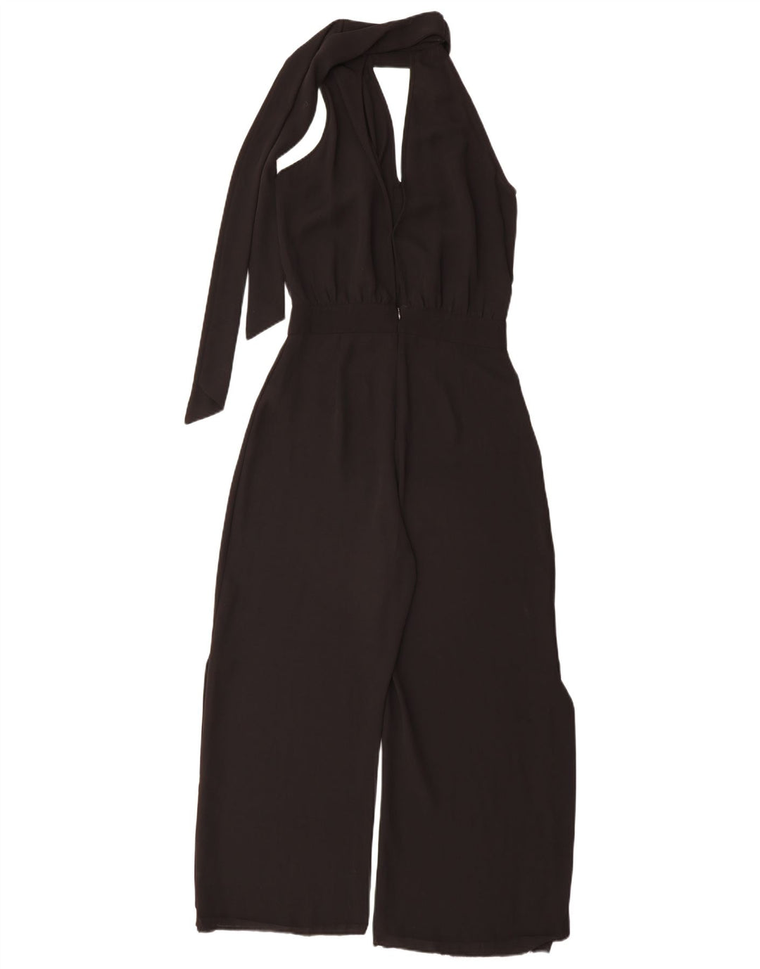 Zara Damen Neckholder Jumpsuit UK 6 XS Schwarz Polyester