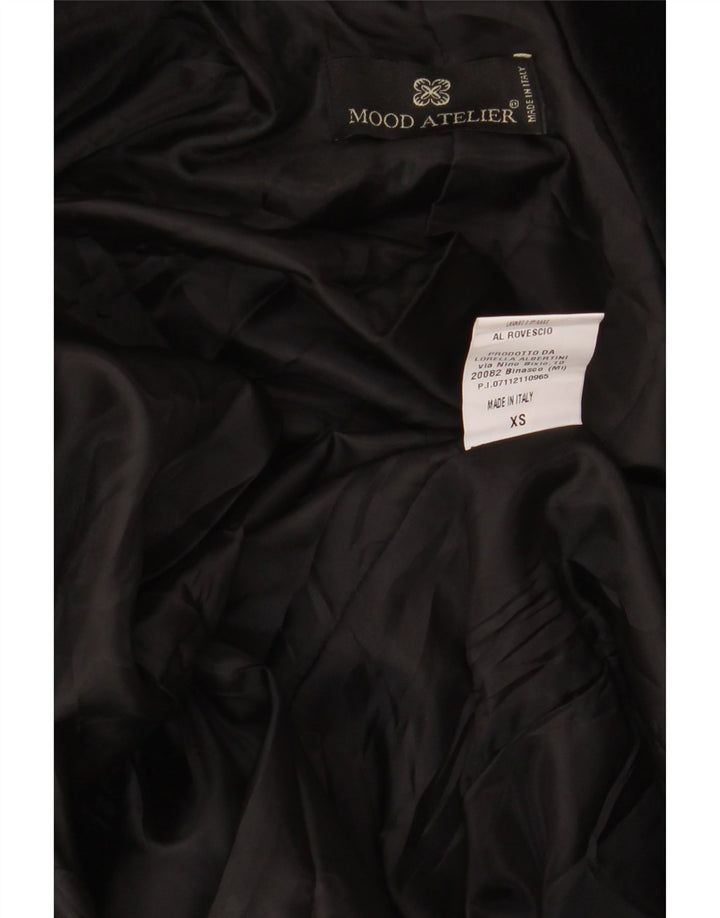 Mood Atelier Damen 2-Knopf-Velours-Blazerjacke UK 6 XS Schwarz Polyester