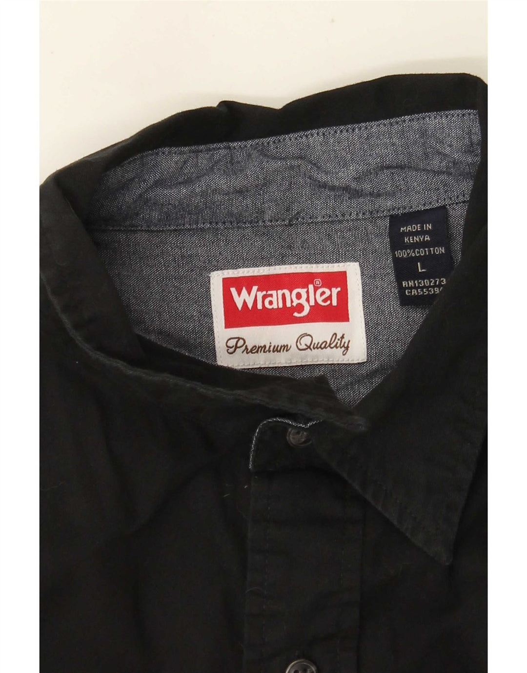 WRANGLER Herren-Kurzarmhemd, groß, schwarze Baumwolle