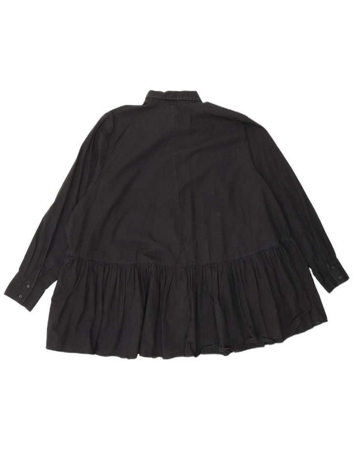 Übergroße Hemdbluse für Damen von Zara, Gr. 10, Größe S, Schwarz, Baumwolle