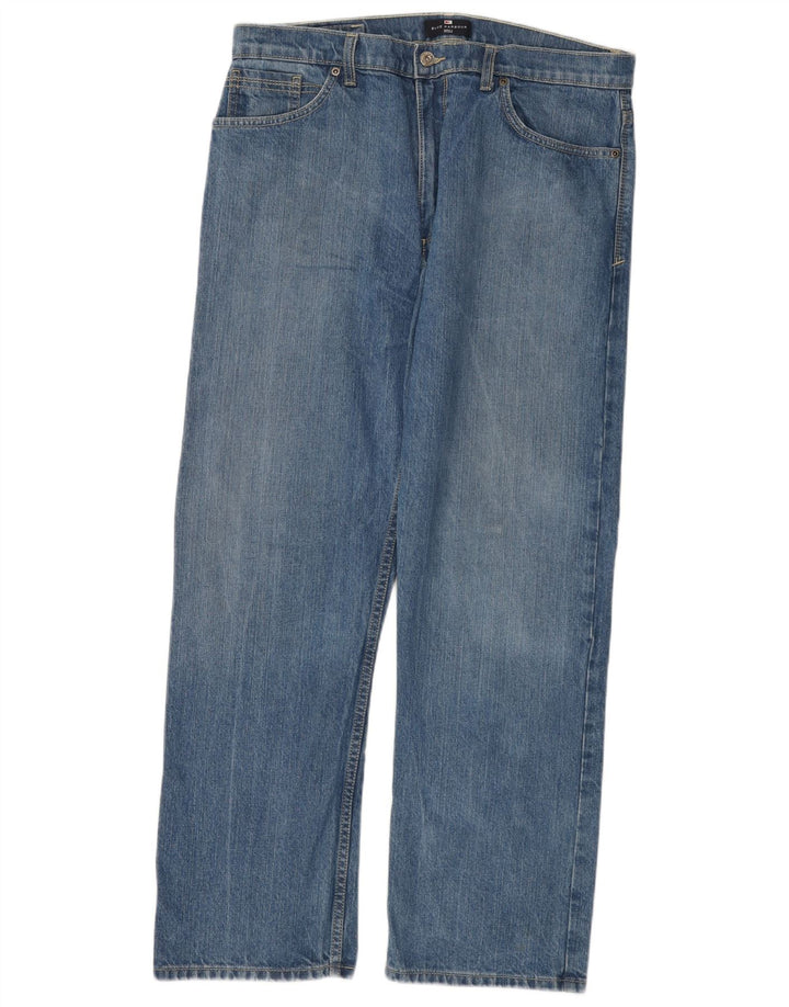 MARKS & SPENCER Herren Blue Harbor Straight Jeans W36 L29 Blaue Baumwolle