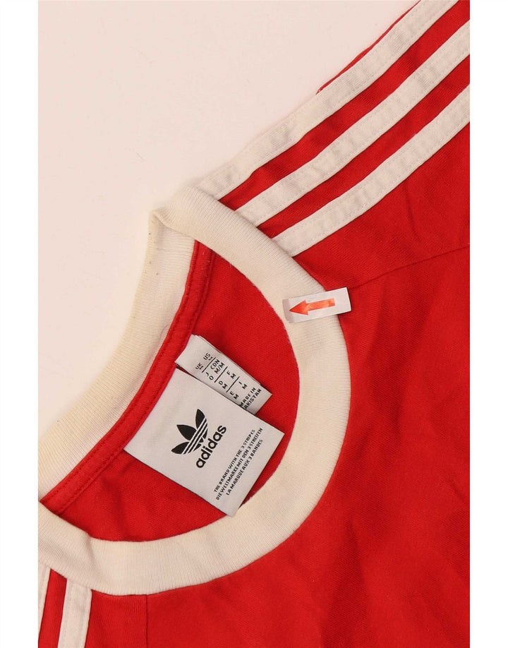 Adidas Herren T-Shirt Top Mittelrote Baumwolle