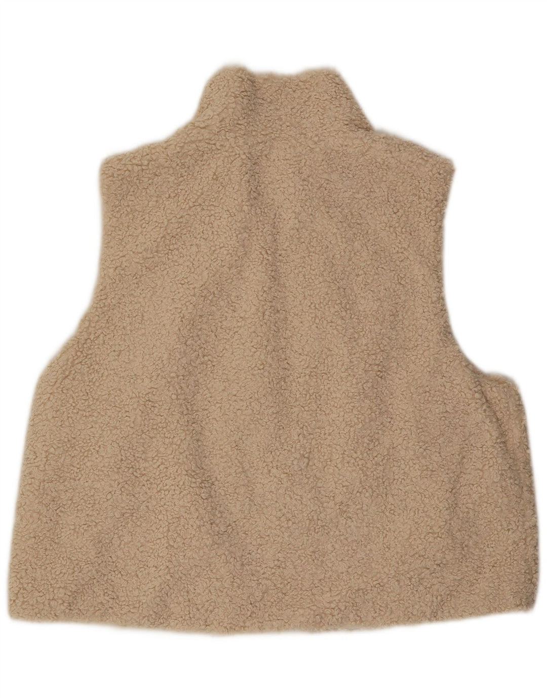 Übergroße Fleece-Weste von Zara für Damen, UK 10, Größe S, Beige, Polyester