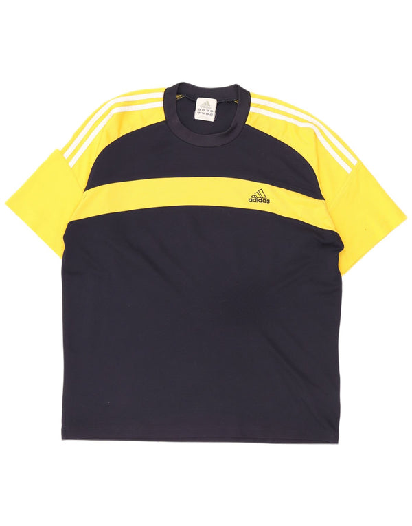 Adidas Herren T-Shirt Top UK 44/46 XL Marineblau Farbblock