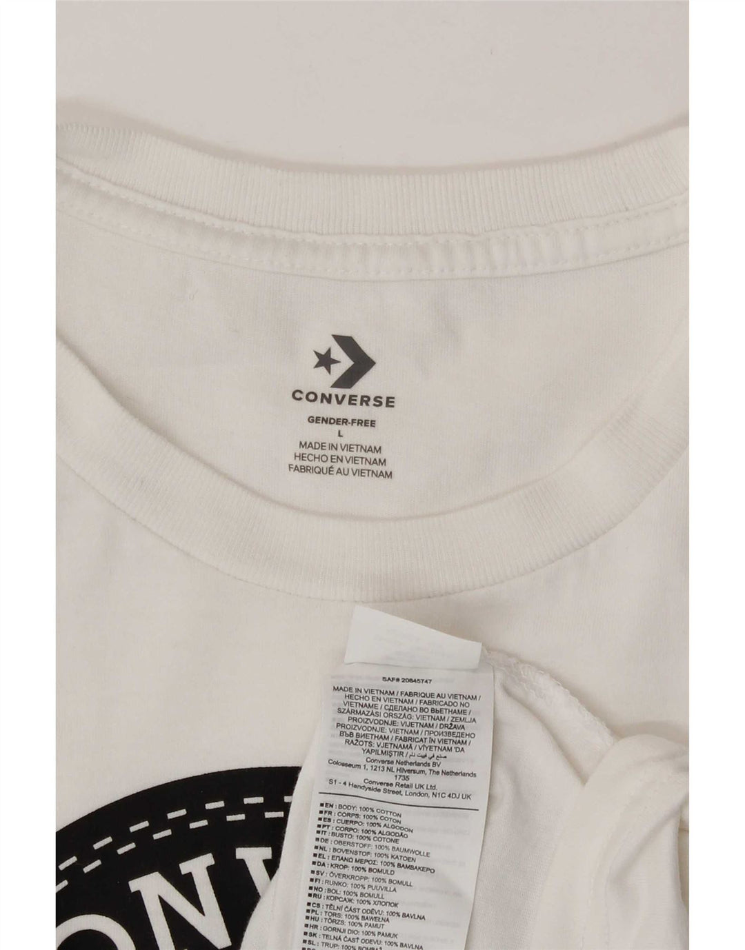 Converse Herren-T-Shirt mit Grafik, groß, aus weißer Baumwolle