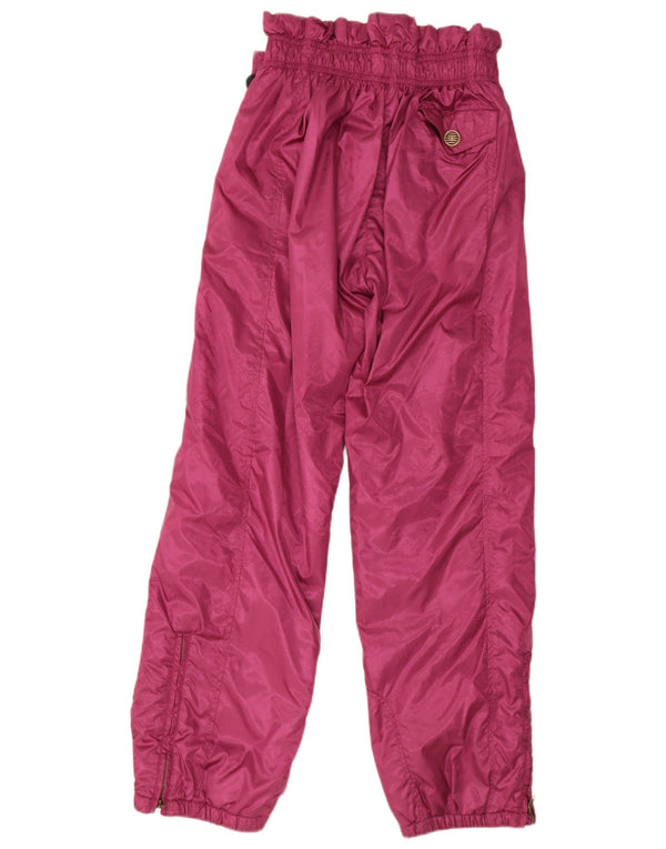 Vintage Damen Jogger Skihose UK 14 Großes Rosa Polyamid