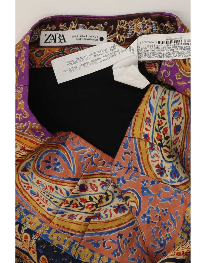 Zara Damen Minirock Small W26 Mehrfarbiges Paisley-Polyester