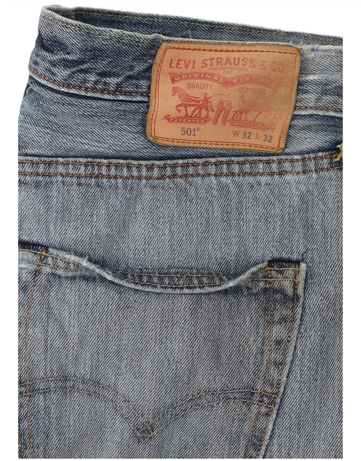 Levi's Herren 501 Distressed Denim Shorts W32 Mittelblaue Baumwolle