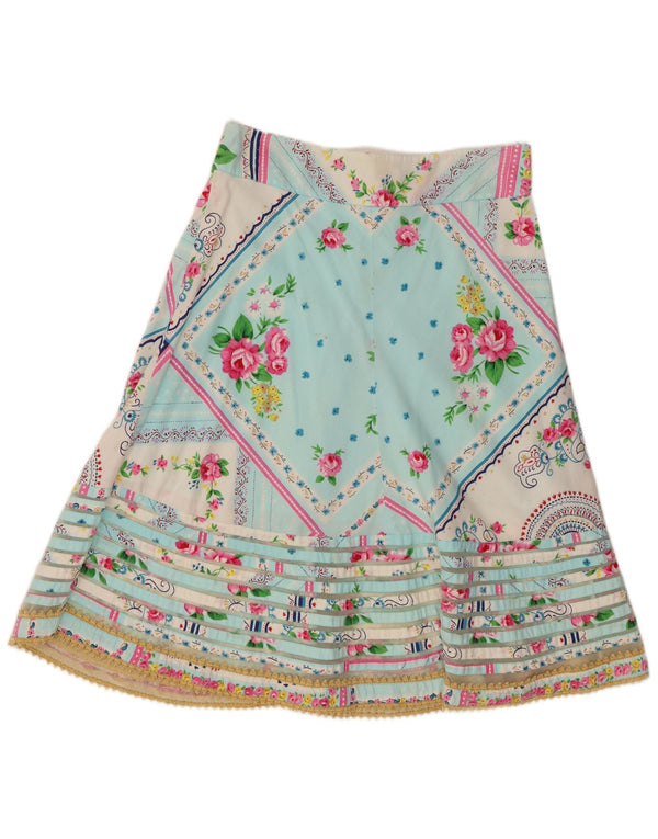 Whistles Damen A-Linienrock UK 16 Large W34 Blau geblümt