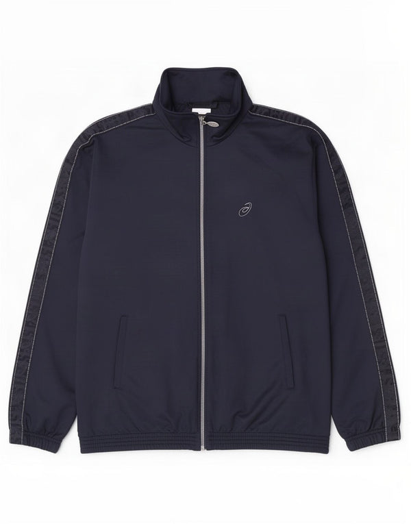 Asics Herren Trainingsanzug Top Jacke XL Marineblau Polyester