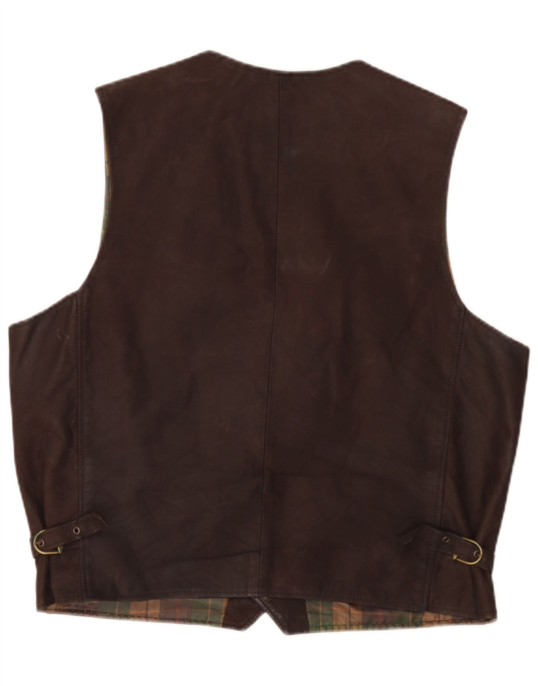 Vintage Herren Lederweste IT 56 2XL Braun