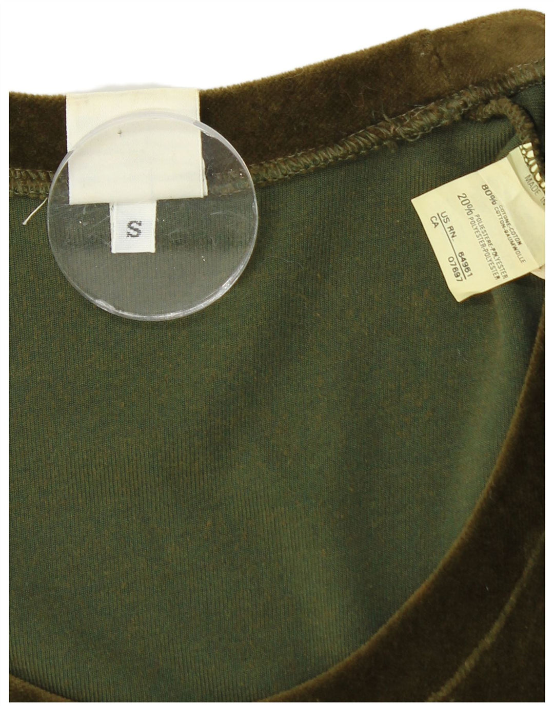 BENETTON Damen Langarm-Bodycon-Kleid aus Samt, Größe S, Größe S, Grün, Baumwolle