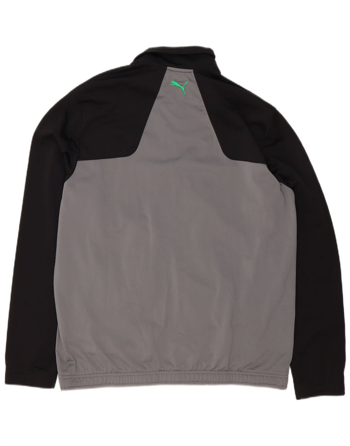 Puma Herren-Trainingsanzug mit grafischer lockerer Passform, Oberteil, Größe S, Grau, Farbblock
