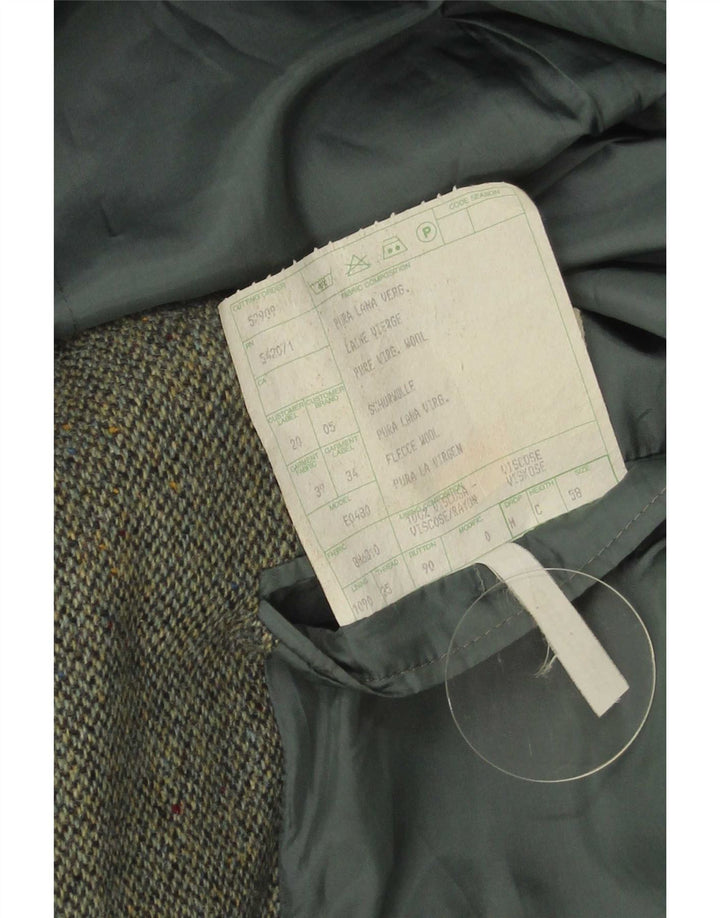 Facis Herren-Blazer mit 2 Knöpfen, IT 58 4XL, grün gefleckte Schurwolle