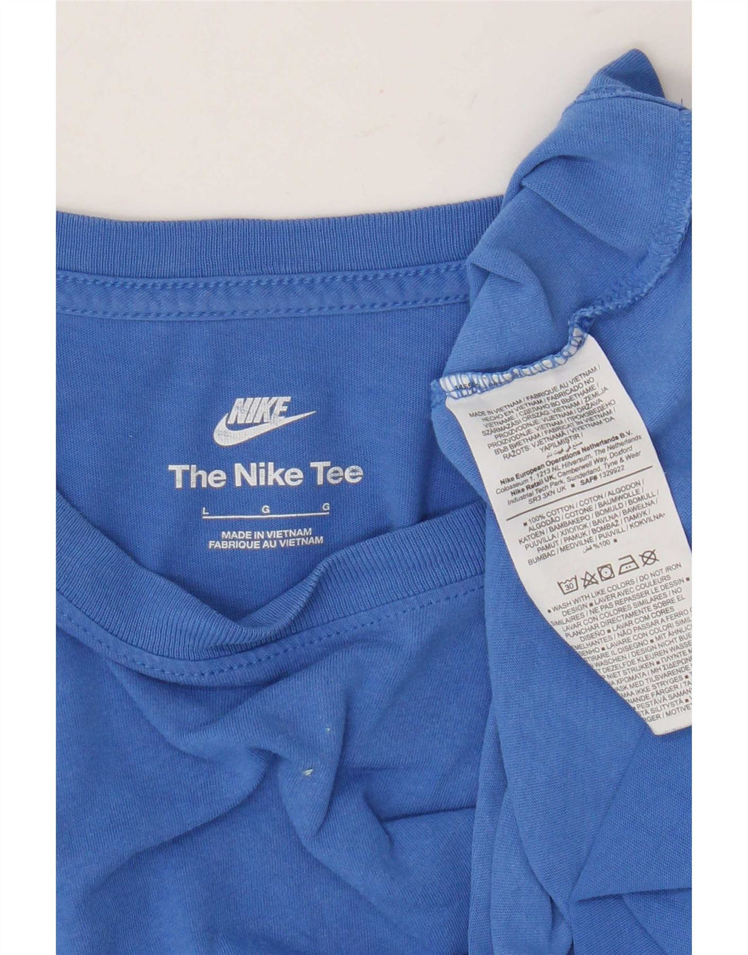 Nike Herren T-Shirt Top Large Blau Baumwolle