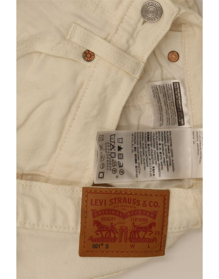 Levi's Damen 501 Straight Jeans W25 L28 Off White Cotton