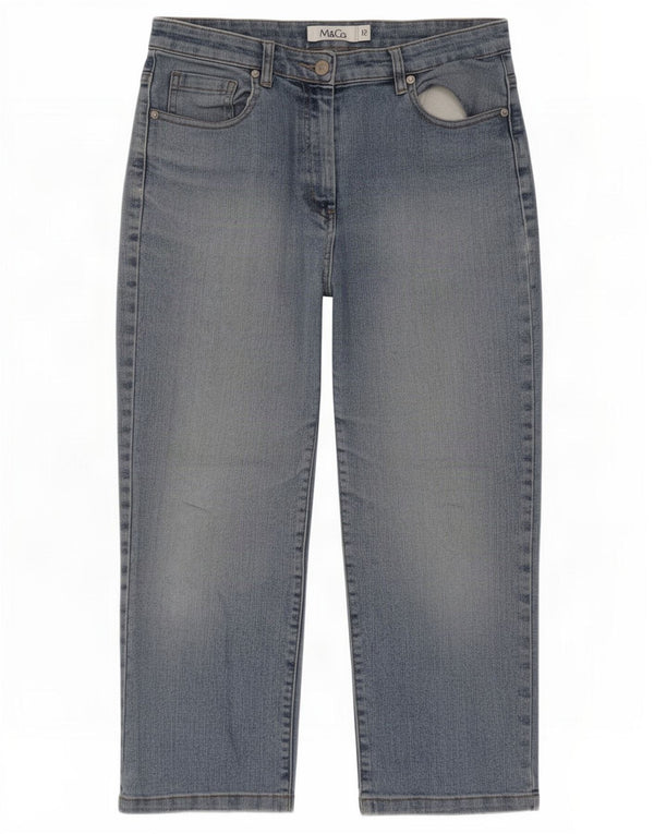 M&Co Damen Capri-Jeans UK 12 Medium W28 L22 Blaue Baumwolle