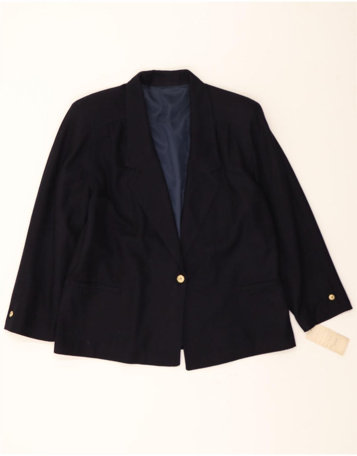 VINTAGE Womens 1 Button Blazer Jacket UK 14 Medium Black Vintage Vintage and Second-Hand Vintage from Messina Hembry 