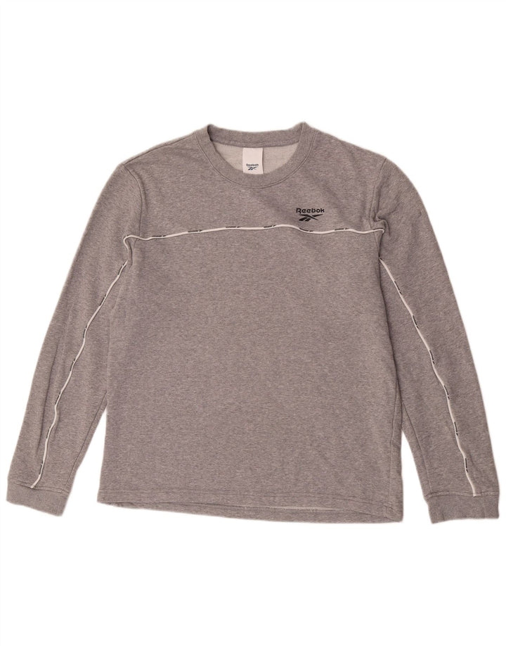 Reebok Herren Sweatshirt Pullover mittelgraue Baumwolle