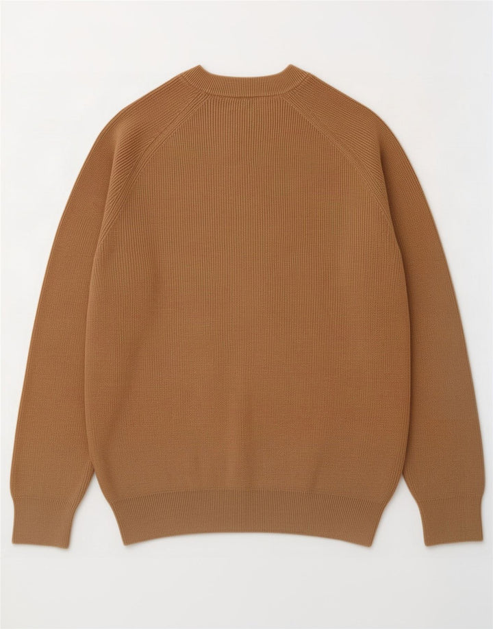 Zara Herren-Pullover mit Rundhalsausschnitt, mittelbeige Baumwolle