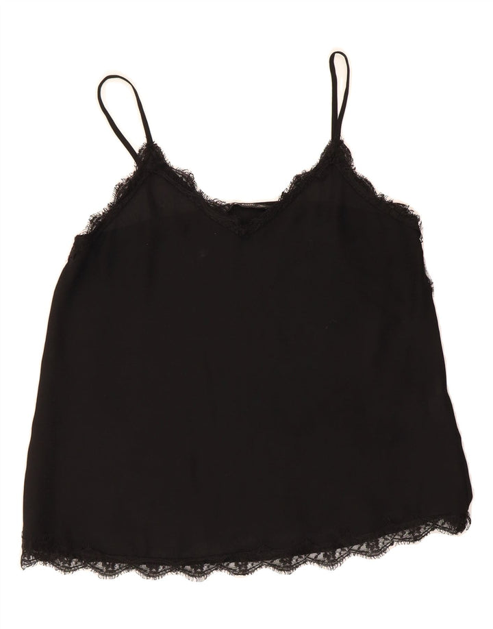 ZARA Womens Cami Top UK 6 XS Black Polyester Vintage Zara and Second-Hand Zara from Messina Hembry 