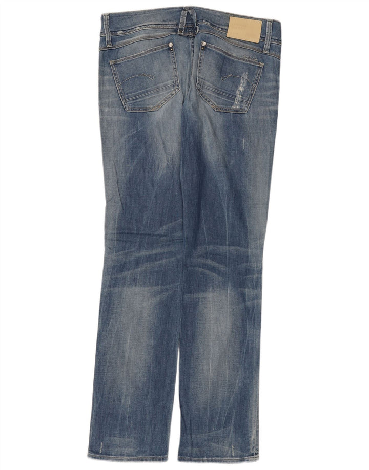 G-Star Damen Distressed Straight Jeans W31 L32 Blaue Baumwolle