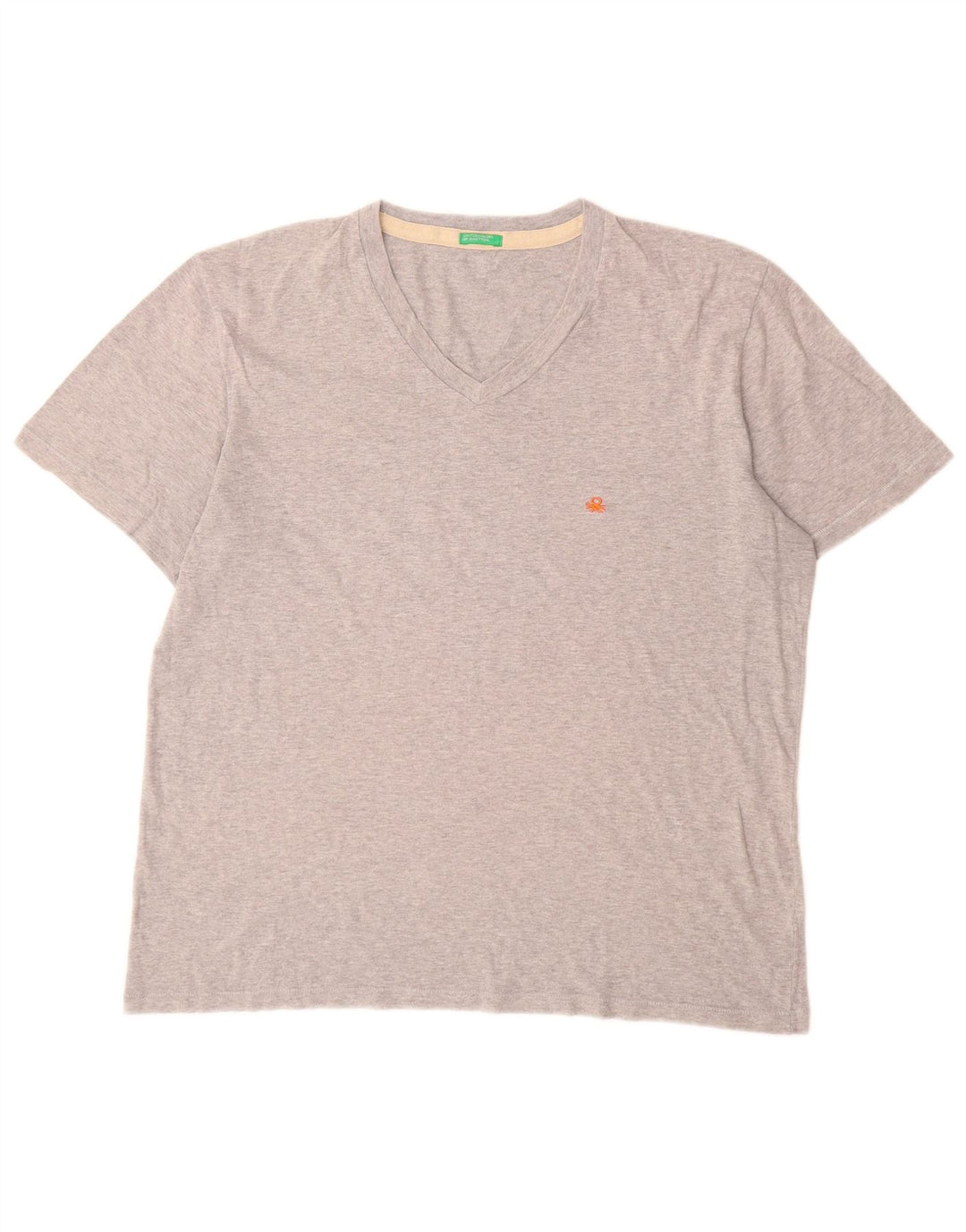 Benetton Herren T-Shirt Top Mittelgrau meliert