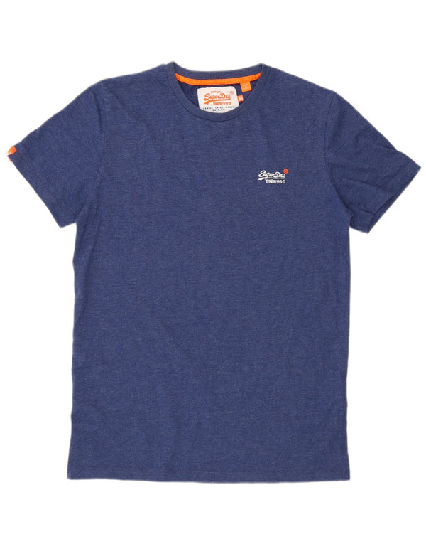 Superdry Herren T-Shirt-Oberteil aus mittelblauer Baumwolle