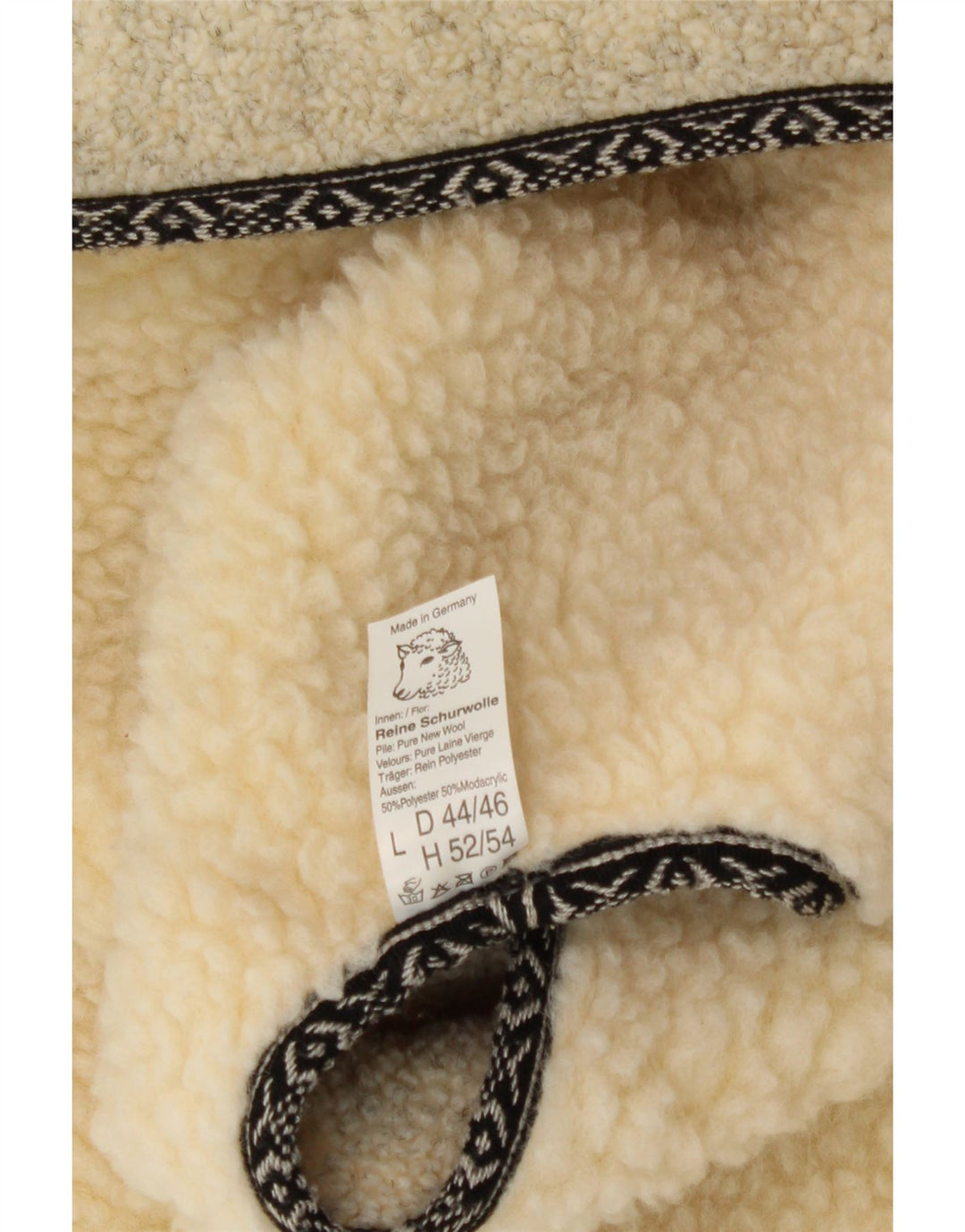 VINTAGE Herren Sherpa Gilet IT 52/54 XL Beige Schurwolle