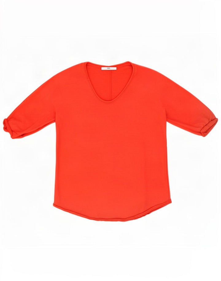 Marks & Spencer Damen Per Una Übergroßes Top 3/4 Ärmel UK 10 Small Rot