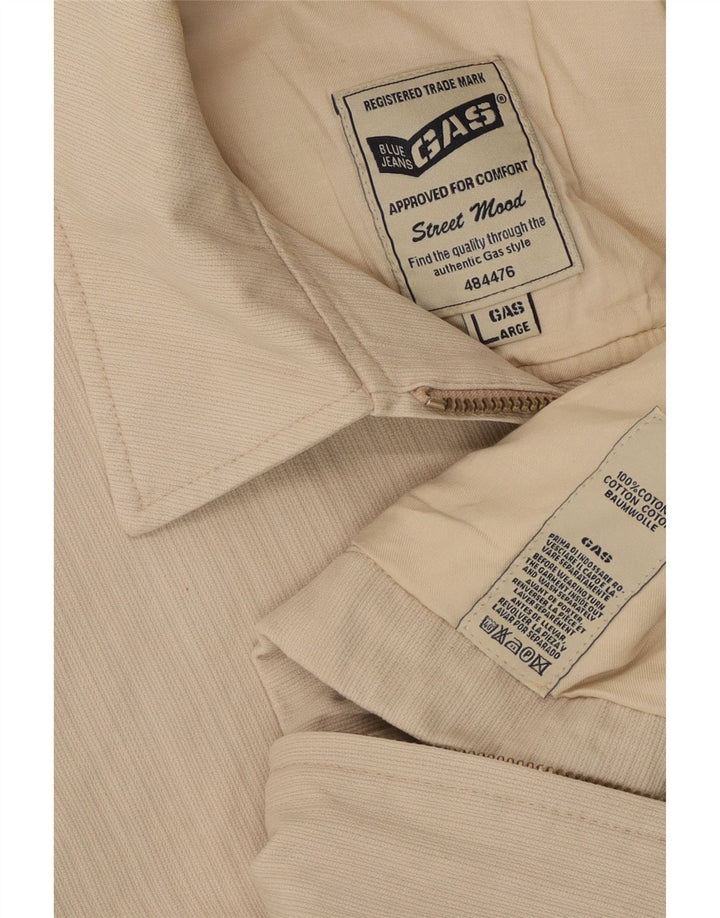 Gas Herren-Utility-Jacke UK 40 Large Beige Baumwolle