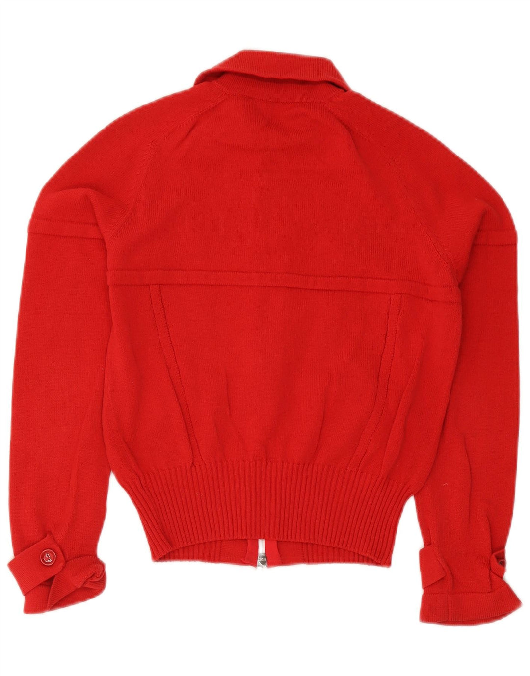 D. Exterior Damen Crop Cardigan Pullover UK 12 Mittelrote Baumwolle