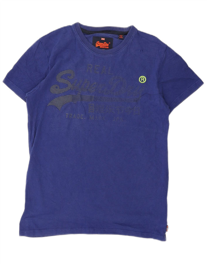 Superdry Herren Grafik-T-Shirt-Oberteil, Größe S, Blau, Baumwolle