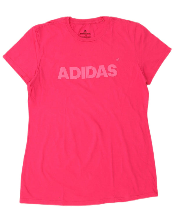 Adidas Damen Grafik T-Shirt Top UK 16 Large Pink