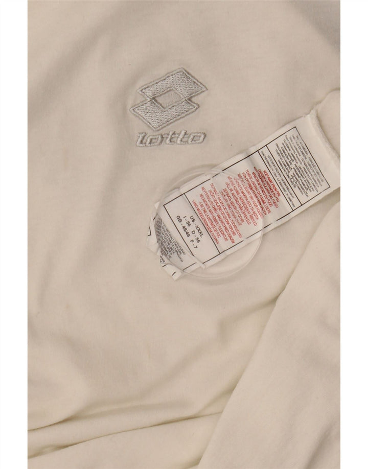 LOTTO Herren T-Shirt Top UK 46/46 3XL Weiße Colourblock-Baumwolle