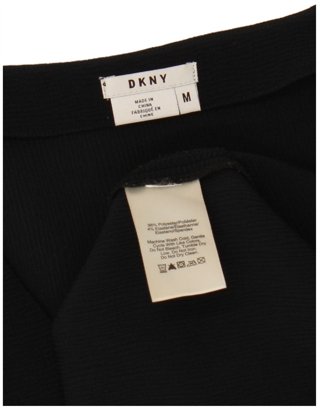 Dkny Damen Top Langarm UK 14 Medium Schwarz Polyester