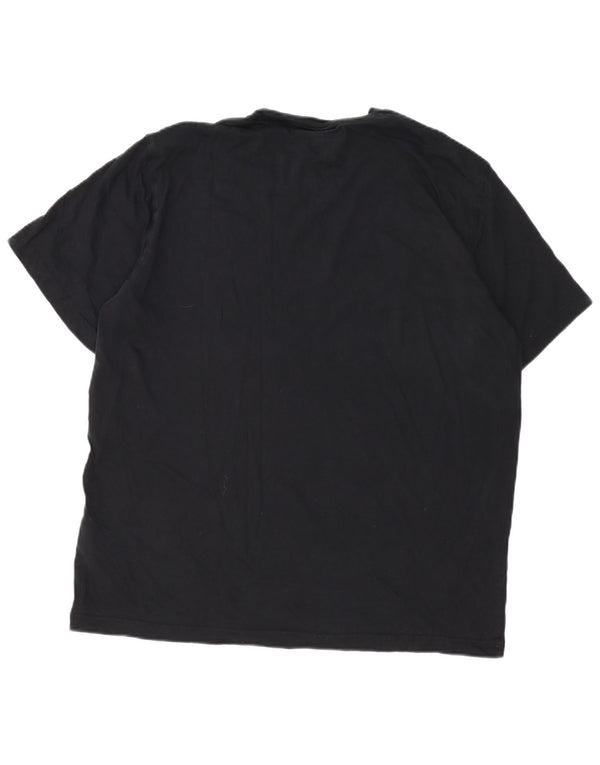 Champion Herren Grafik T-Shirt Top 2XL Schwarz Baumwolle