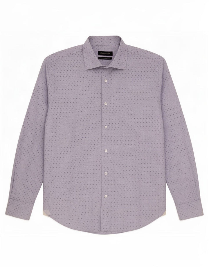 Massimo Dutti Herrenhemd Mittelblau gepunktet