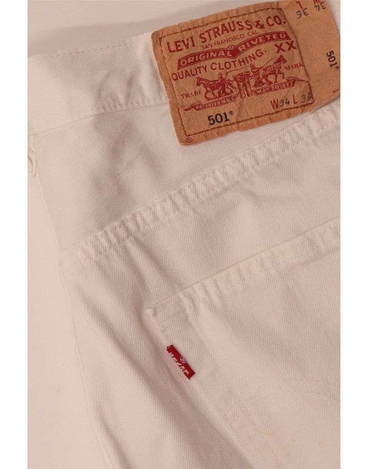 Levi's Herren 501 Straight Jeans W34 L33 Weiße Baumwolle