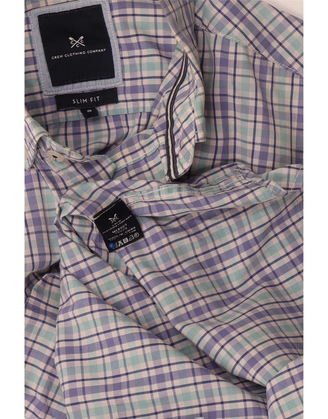 Crew Clothing Herren-Hemd, schmal geschnitten, klein, mehrfarbig, kariert, Baumwolle