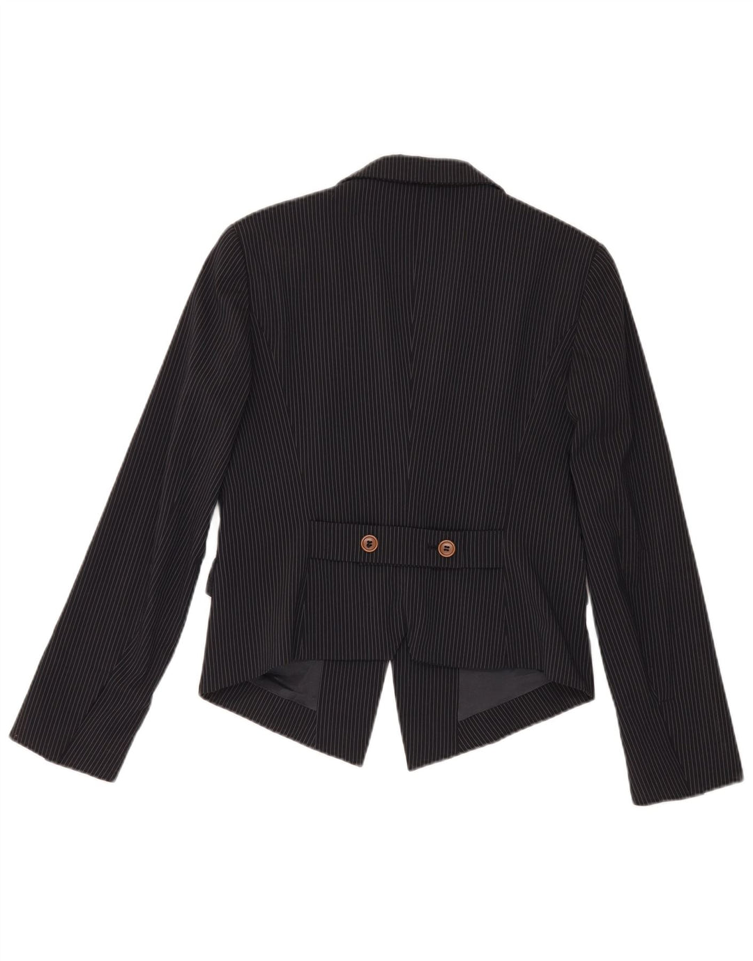 Max & Co. Damen-Blazerjacke mit 2 Knöpfen, Gr. 14, Größe L, Schwarz, Nadelstreifen