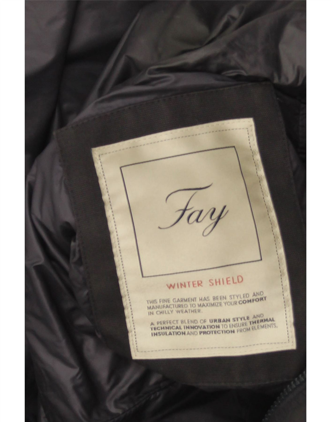 Fay Wattierter Herrenmantel UK 42 XL Marineblau Polyester