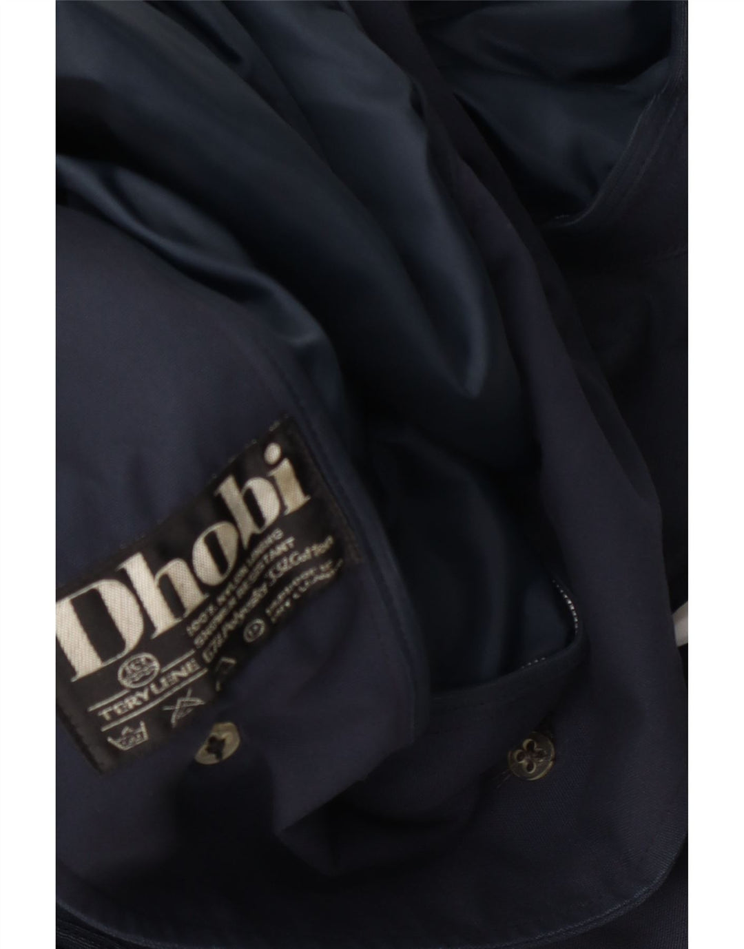 Dhobi Herrenmantel UK 38 Medium Marineblau Polyester