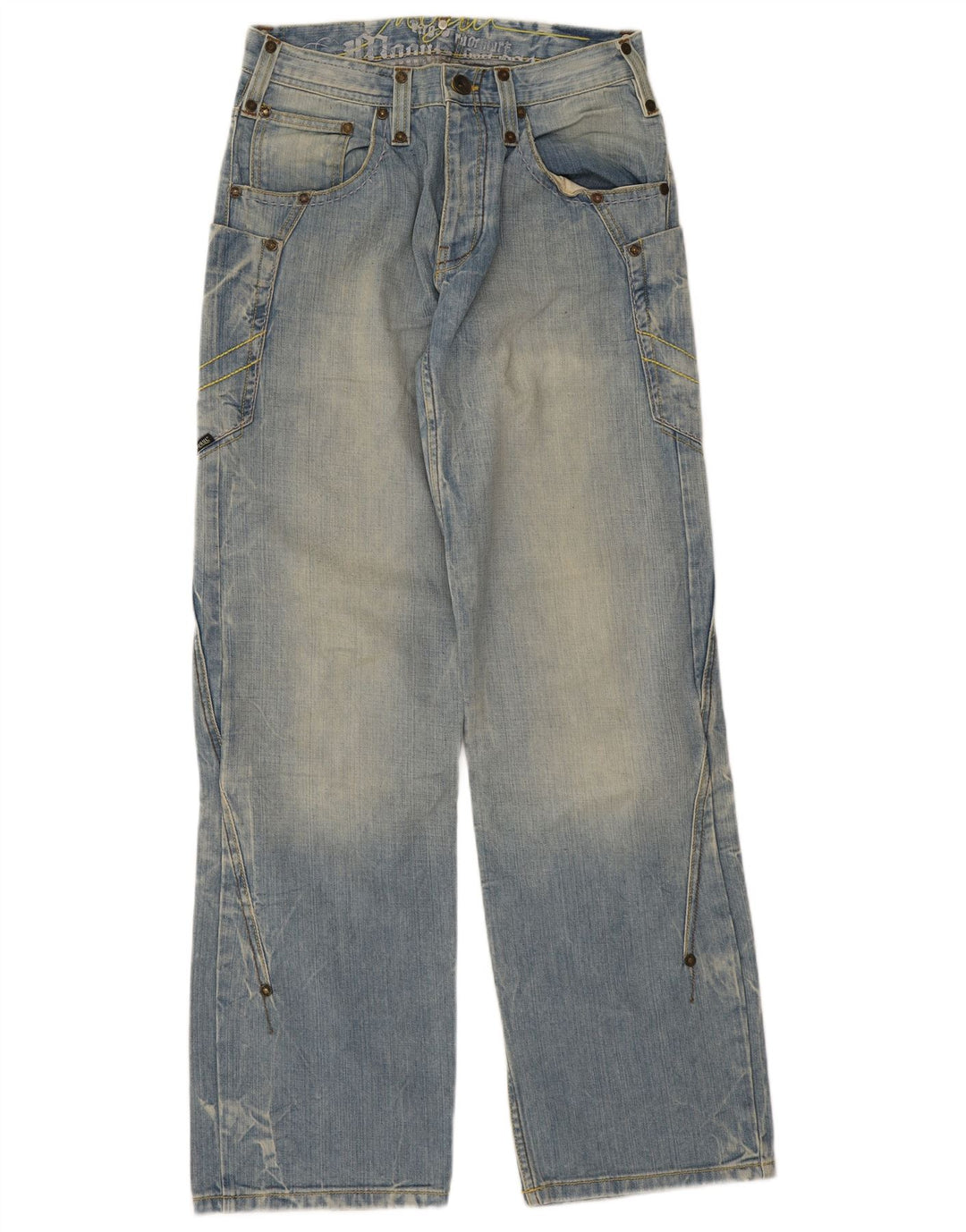 Mogul Herren Cargo Loose Jeans W28 L33 Blaue Baumwolle