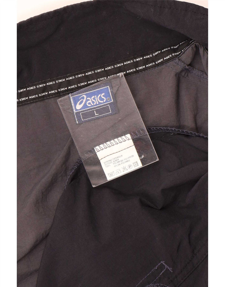 Asics Herren-Trainingsanzug-Top-Jacke, großes graues Colourblock-Nylon