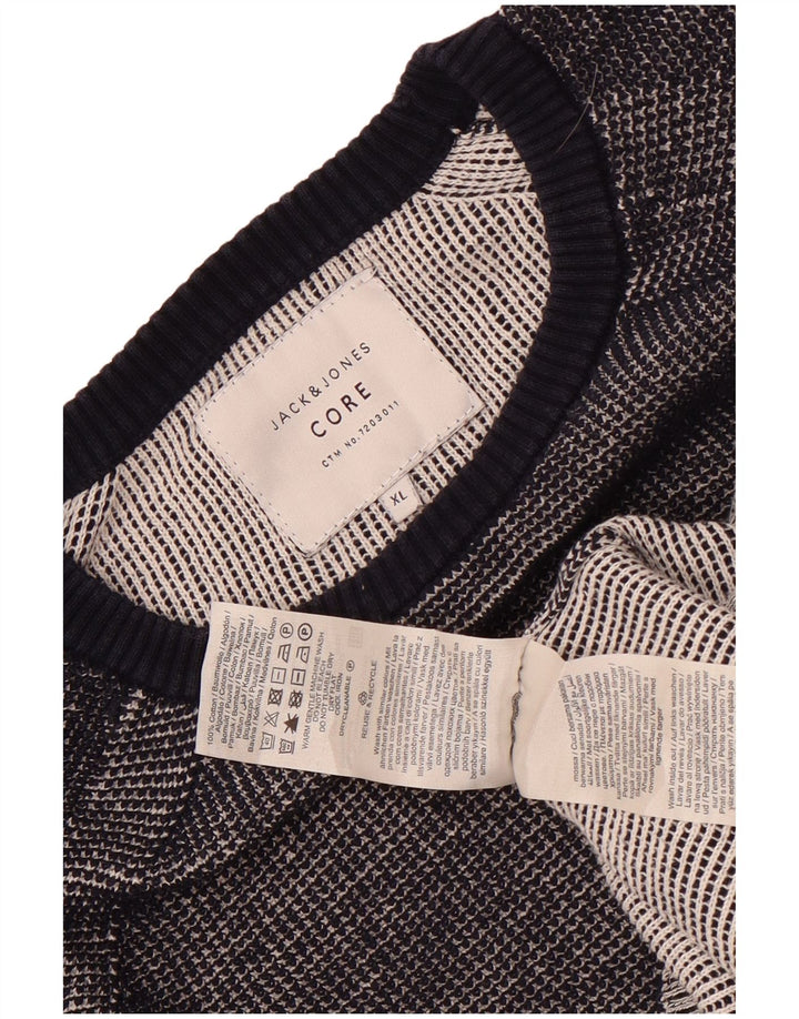 Jack & Jones Herren-Pullover mit Rundhalsausschnitt, XL, graue Baumwolle