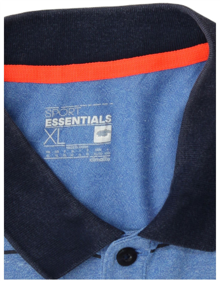 ADIDAS Mens Climalite Polo Shirt XL Blue Striped
