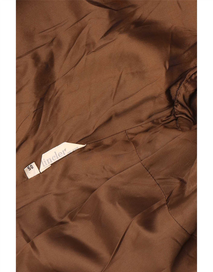 Vintage Damen 3-Knopf-Blazerjacke IT 50 XL Braun