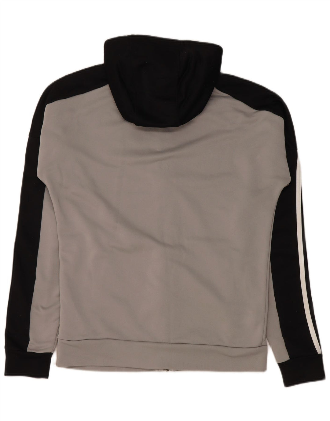 Adidas Herren-Kapuzenpullover mit Reißverschluss, klein, graues Farbblock-Polyester