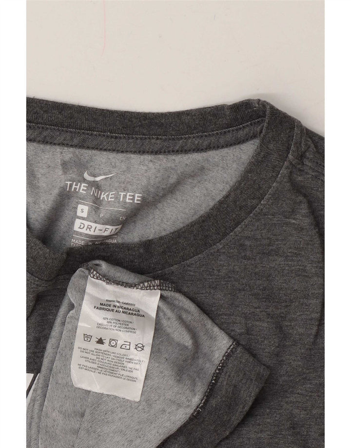 Nike Herren Dri Fit Graphic T-Shirt Top Small Grau Baumwolle